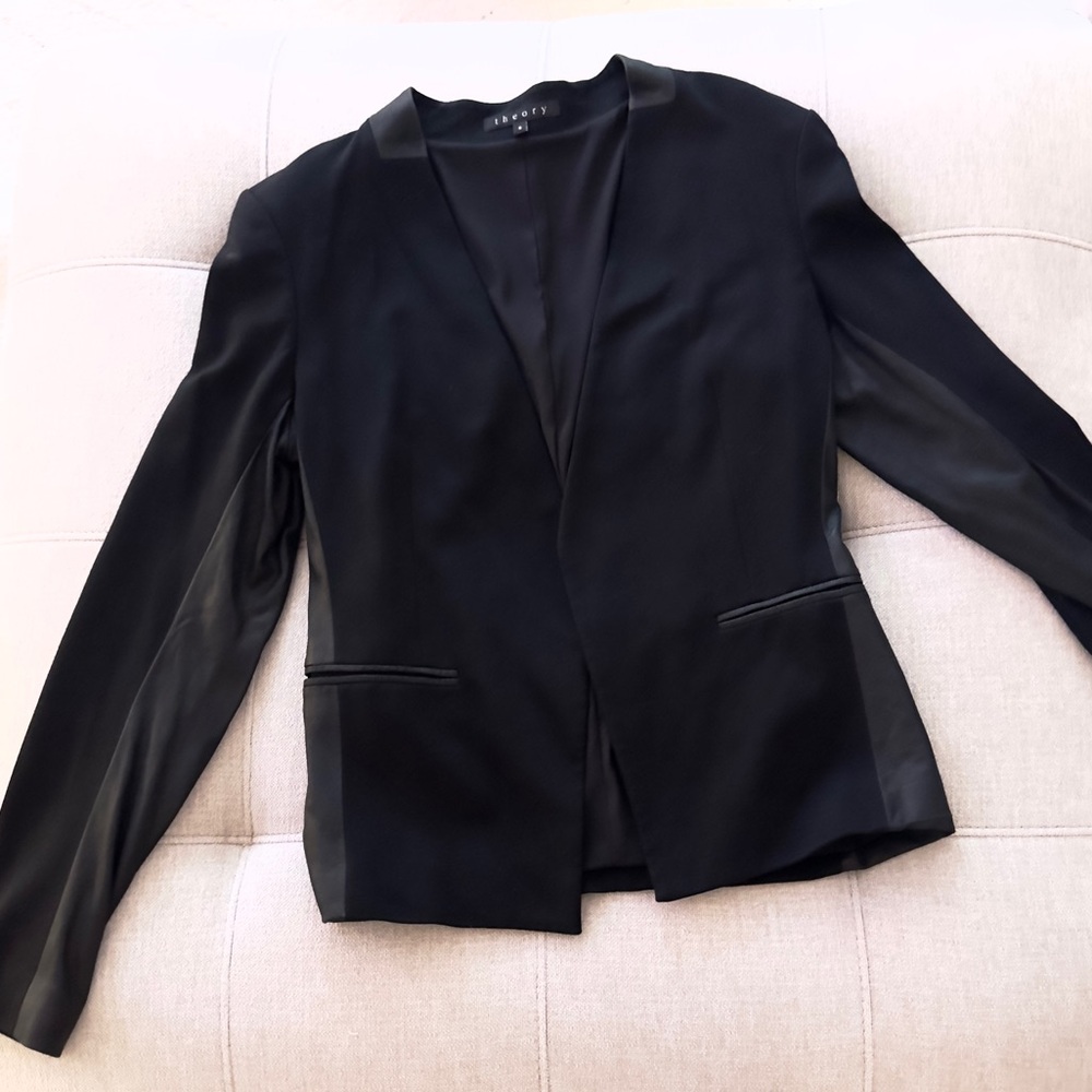 Theory blazer with leather details